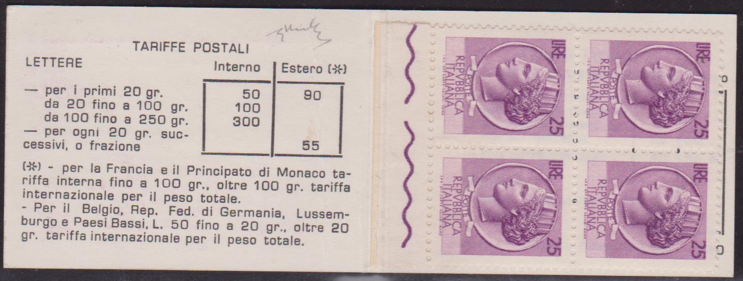 Italia Rep. Libretto Ischia I tipo 001