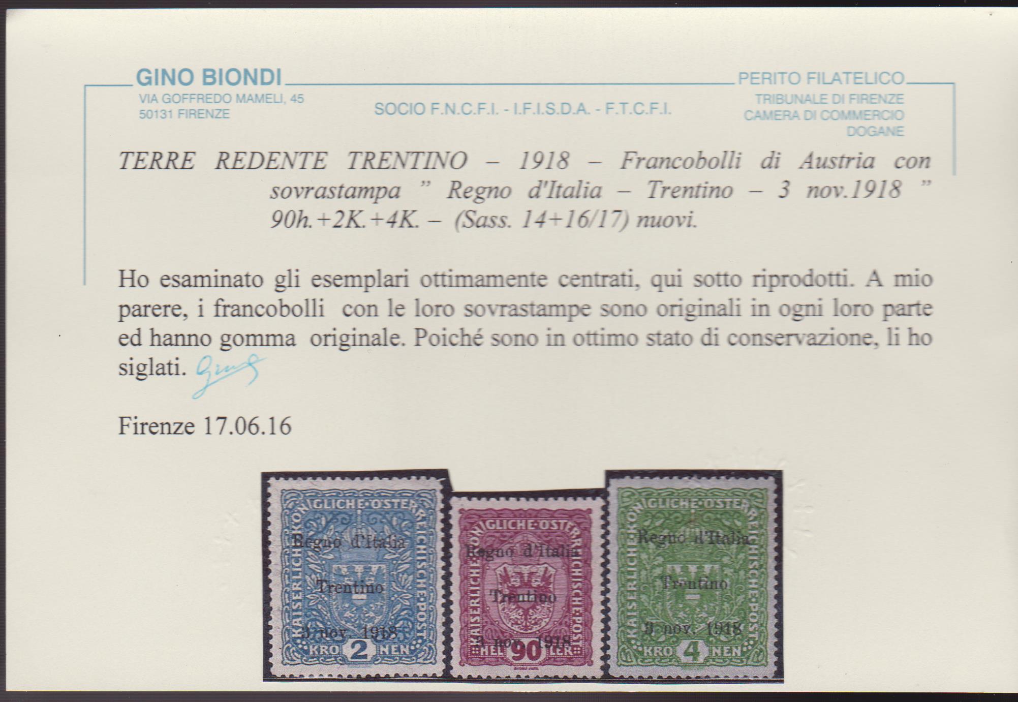 EX TERRE REDENTE Trentino Alto Adige 1918 Soprastampato 50h MH* 